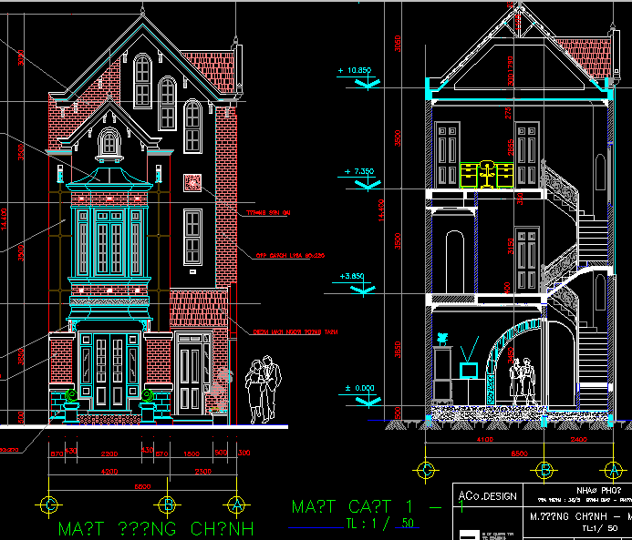 Biệt thự 3 tầng,Biệt thự 6.5x16m,full biệt thự,Bản vẽ biệt thự